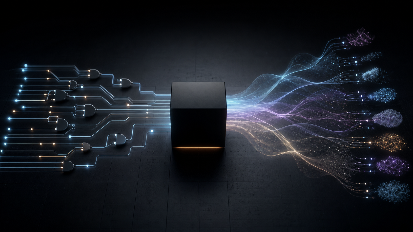 Deterministic logic enters a black box and emerges as many probabilistic outcomes